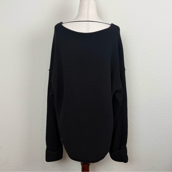 Free People La Brea Chunky Sweater Black Ribbed
Cuffed V-Neck Oversized - Picture 8 of 14